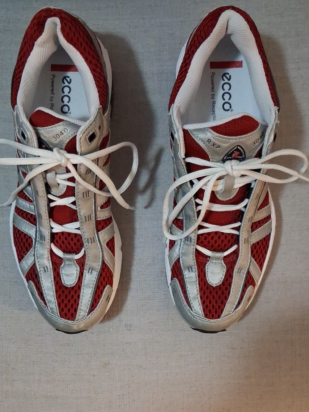 Ecco Kids Red and White Athletic Sneakers